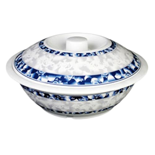 FSE 8011DL Serving Bowl, 80 oz., 11" Dia., with lid, Break-Resistant, Dishwasher Safe, BPA Free, Melamine, Blue Dragon, NSF