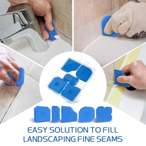 5 Stück Fugenglätter Silikon，Silikon Abzieher Fugen，Fugen Glätter Werkzeug，Fugenabzieher Set zum Verkleben von Fliesenfugen