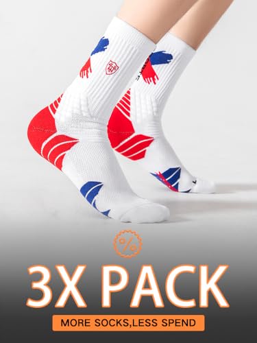 Men's Athletic Crew Socks,Basketball Socks With Arch support,3 pack,Performance Compression Grip Socks2
