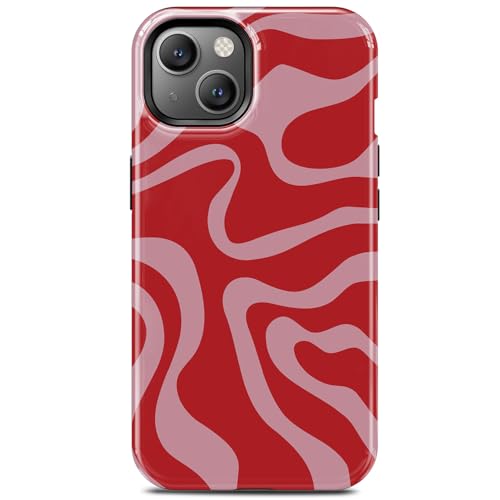 Coque iPhone 13 esthétique à rayures abstraites pour le quotidien