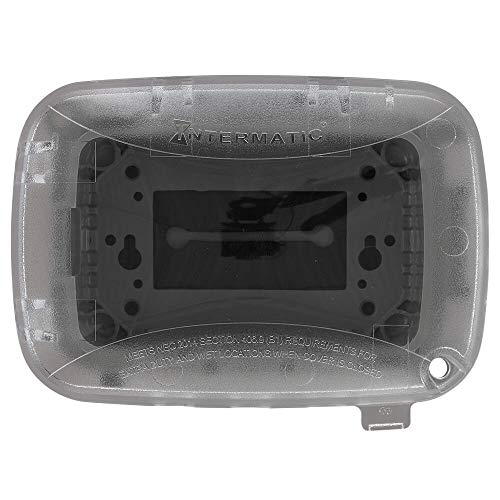 Intermatic WP5103C Extra Duty Plastic Weatherproof Cover, 2.75-Inch Single Gang with Round Adapter Plate, Clear/Gray