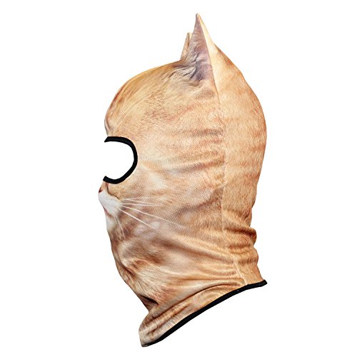 Image of WTACTFUL 3D Animal Ears Balaclava, Breathable Face Mask for Halloween
