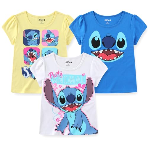 Image of Disney Lilo and Stitch Girls 3 Pack Short Sleeve T-Shirt for Little to Big Kids