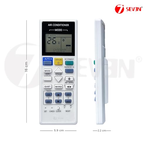 Image of 7SEVEN Compatible for Panasonic AC Remote Original 157 Inverter Model 1 1.5 2 Ton Split or Window Air Conditioner
