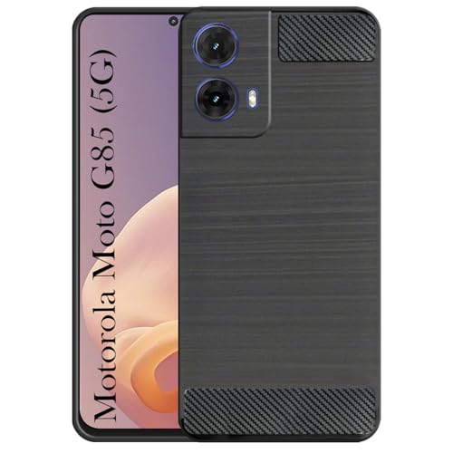 Image of Jkobi Back Cover Case for Motorola Moto G85 5G (Hybrid Armor Case | Carbon Fiber Shockproof | Soft and Flexible | Black)