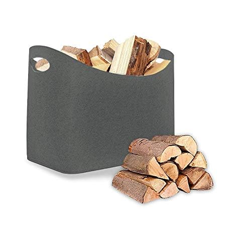 Felt Firewood Basket with Handles for Wood Cover