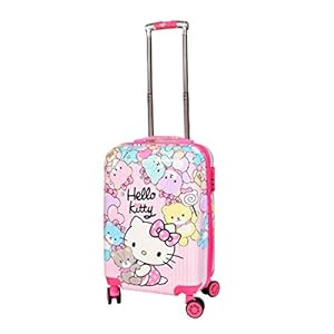 Ds PARADISE Cartoon Print Hello itty 21 Inches Both Sides Print, Hard top Polycarbonate Girls Suitcase/Trolley Bags for Kids with 4 Wheels. Colour : Pink