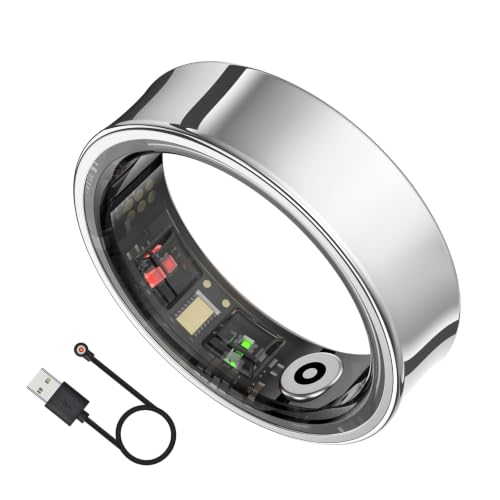 Image of Smart Ring Health Tracker, Smart Ring for Women, Health Ring with Heart Rate, and Sleep Monitoring, Waterproof Fitness Ring with Long Battery Life (Bright Silver, 10)