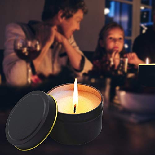 Lege verpakking kaars metaal 12 deksels decoratieve 3-inch met ozs potten 4 naadloze gouden keuken, eetkamer & bar theekopjes glas helder (zoals laat zien, One Size) - Image 5