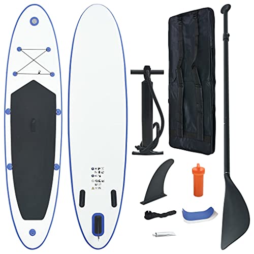 Tabla De Surf De Remo Inflable De Color Azul Y Blanco Con Sup Regulable