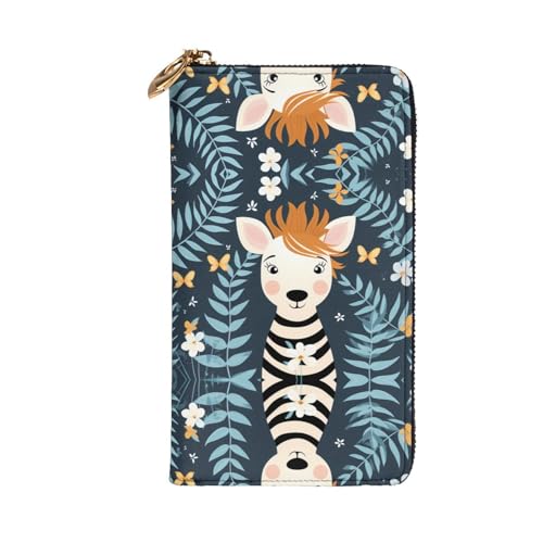 zebra print printing Women's leather long handheld wallet large capacity credit card zipper bag2