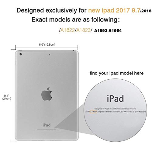 Image of Mcart Flip ipad Cover iPad 9.7 case 2018 /2017 5th ipad case 6th Generation Tifold Matt Black