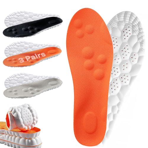 3 Pares de Plantillas 4D Cloud con Soporte de Arco y Espuma de Memoria