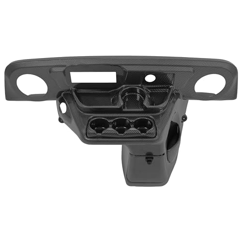 Kuafu Dashboard Radio Panel Compatible With 1996-2013 Ezgo Txt Golf Cart Dash Cover Stereo Instrument Trim Panel Bezel With Radio/Speaker Cutouts Abs Plastic (Carbon Fiber Color)