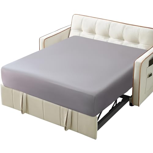 Sofa Bed Queen Sheets Queen Sleeper Sofa Fitted Sheet Only with 8 Deep Pocket Ultra Soft & Breathable Sofa Bed Cover 60 X 74 Gray