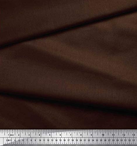 Soimoi Brun Japon Crêpe Satin Tissu Chocolat Brun Foncé Couleur Tissu Imprime Par Mètre 42 Pouces De Large