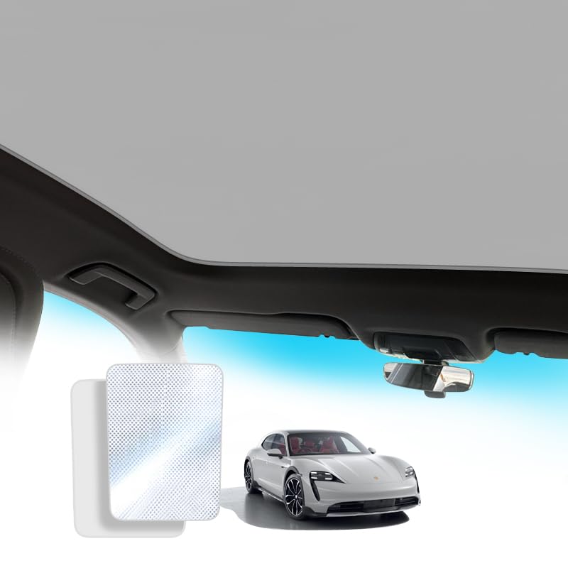 Foldable Sunroof Sunshade Compatible for Porsche Taycan 4, 4S Sunroof Accessories, Heat and UV Reflective Sunshade Roof Car Interior Accessories Roof Sun Shade (Beige)