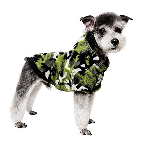 Topkins Dog Winter Clothes Dog Hoodie Pet Sweatshirts Camouflage Hooded Fleece Coat Warm Outfits Apparel for Puppy Small Medium