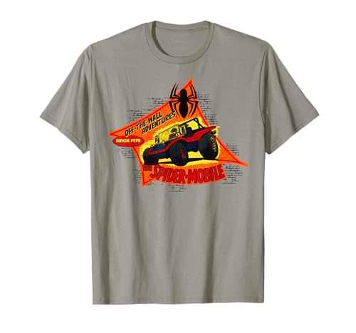 T-shirt Marvel Spider-Man vintage respirant et imprimé rétro Spider-Mobile durable