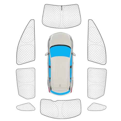 Image of KMF 8pcs Thicken Sun Shades for Cadillac XT5 Accessories 2017-2025, Full Car Window Covers Sunshade for Windshield Side Rear, UV Block and Blackout Privacy for Camping Outdoor