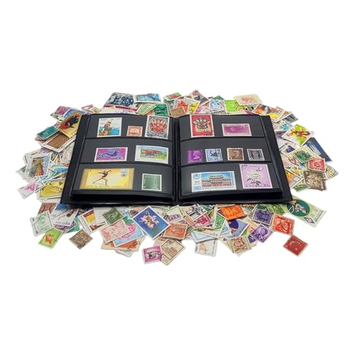 IMPACTO COLECCIONABLES - 500 Asian Stamps Collection with Included Album (5.5 x 7 x 0.4 in), Black - Image 2