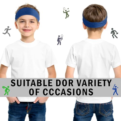 BelleVive Sport-Stirnband, schweißabsorbierend, atmungsaktiv, für Kinder, mehrfarbig, L
