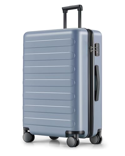 NINETYGO Medium Checked Luggage 26 Inch, Checking In Luggage with Smooth Spinner Wheels, Lightweight, Hard Shell PC Suitcase, Lightweight Travel Luggage, TSA Approved (Shadow, Rhine Basic)
