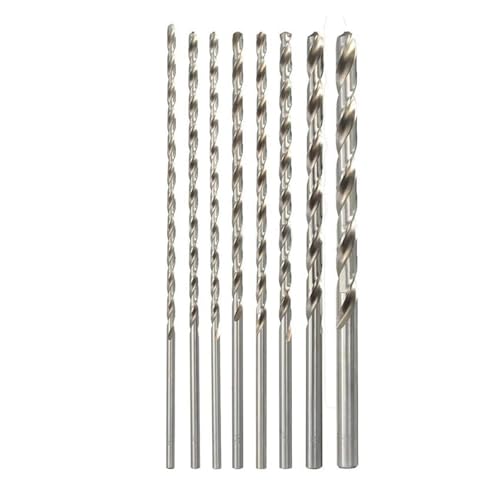 8 piezas 4-10 mm extra largo 200 mm HSS broca helicoidal herramienta de broca de barrena de vástago recto