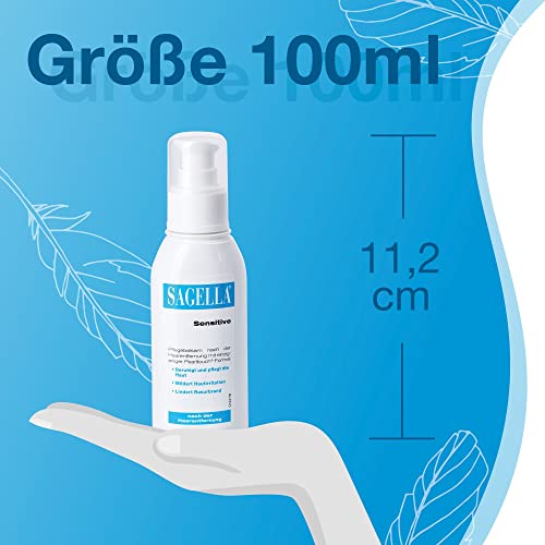 Sagella® Sensitive, Pflegebalsam für Frauen, verhindert Rasierpickel und Rasurbrand, für ein angenehmes Hautgefühl, 100 ml