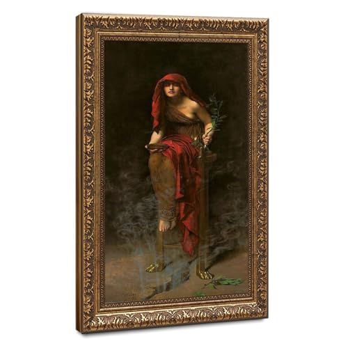 Prêtresse de Delphes toile déco murale pour salon bohème ou bureau de caractère