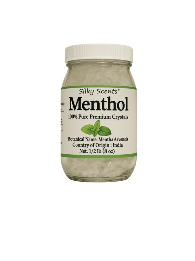 1 lb Premium Menthol Crystals 100% Pure Organic and Natural in Glass Jar