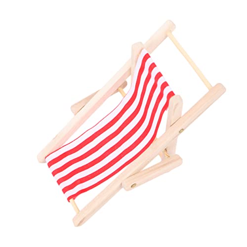 SAFIGLE 1個 ミニデッキチェア カップケーキトッパー ミニチュアビーチチェア ミニチュアデコレーションキット キッズアクセサリー ドールハウスのアクセサリー ミニチュアミニビーチチェア ミ