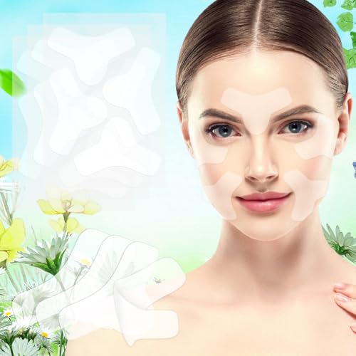 Y-Shaped Wrinkle Patches for Face Overnight, 32 Pcs Frown Line Patches for Between Brows, Face Tape...