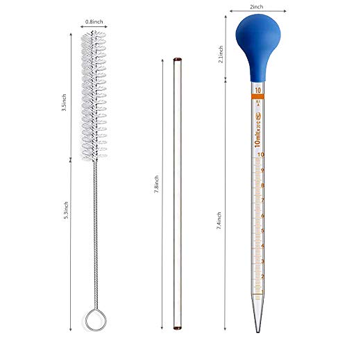 Ecty DG 2Pcs 10Ml Glass Graduated Droppers Lab Pipettes Dropper Liquid Pipette thumb #1