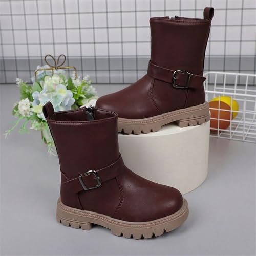 Ankle Boots for Girl Side Zipper Low Heel Short Booties 2025 Winter Fashion Dress Shoes for Little Kid Big Kid3