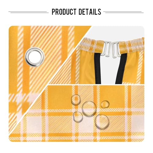 Capa de Barbería Impermeable Amarilla Naranja a Cuadros miniatura 4