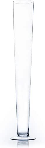 WGV Trumpet Glass Vase, Open 4", Height 27", (Multiple Sizes