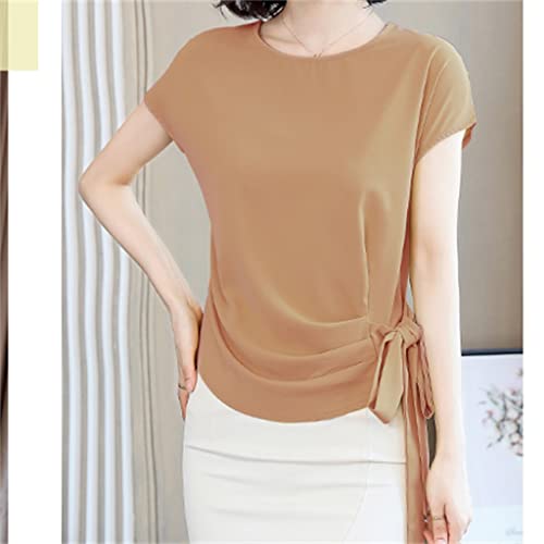 Haut soie manches courtes femme grande taille couleur unie