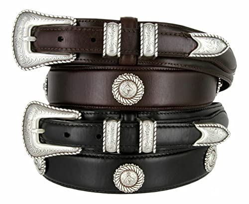 Image of Belts.com Western Buckle Belt Oil Tanned Genuine Leather Ranger Belt 1-3 /8 inch(35mm) Taper to 3 /4 inch(19mm) Wide-Multiple choices