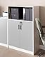 Büroschrank grau/weiß 117 x 80 x 40 cm abschließbar offenes Ablagefach Zehna