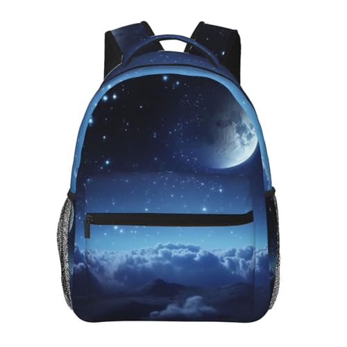 Sac à dos voyage lune et étoiles idéal pour transporter votre ordinateur en cabine