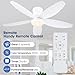 Deckenventilatoren mit Beleuchtung-106CM Bauender Deckenventilator mit LED-Beleuchtung und Fernbedienung/App-Steuerung, dimmbare LED-Deckenventilatoren für Schlafzimmer, Innen-/Außenbereich(Weiß)