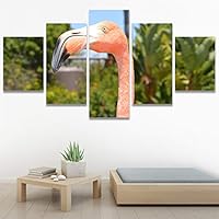 SIGNWIN 5 Panel Canvas Wall Art Pink Wings for Home Decorations Ready to Hang - 60