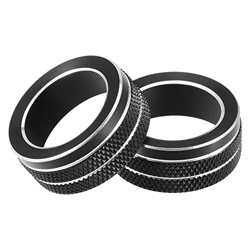 X AUTOHAUX 2 Pcs Car Air Conditioner Switch Knob Cover Ring for Toyota Yaris 10 Series 2020 for Toyota New Yaris Cross 2020 Black