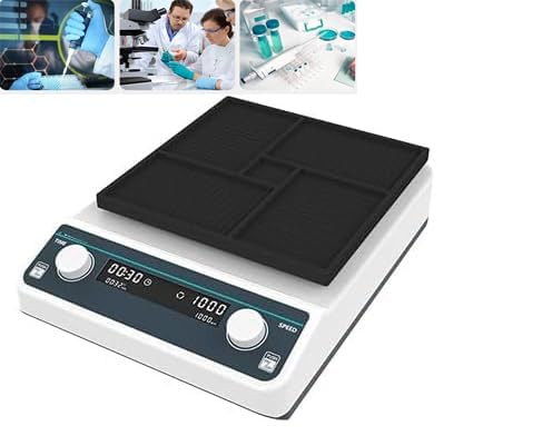 Digital Microplate Shaker Laboratory Microplate Oscillator with Adjustable Speed 500-1200rpm Horizontal Gyration Amplitude 3mm Digital Display for Timing and Speed