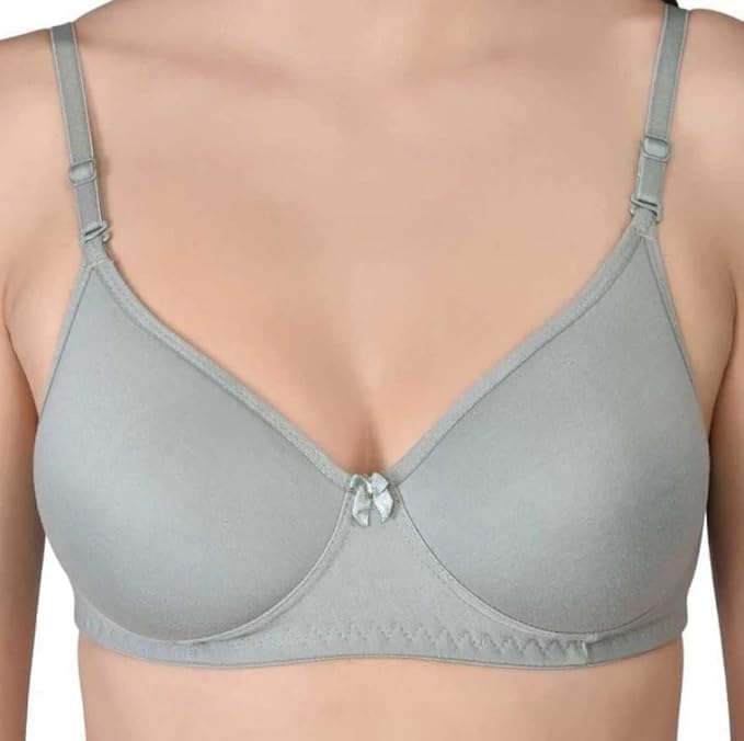 Image of Women's T-Shirt Bra, Padded Push-Up Style, Pink, Green and Blue, 3 Pack