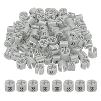 PATIKIL 100 Pcs Clothes Hanger Markers Number 38 Tags Fit 3mm Rod Garment Size Tag Hanger Clips Round Color Coding Label for Clothing Hangers, Gray