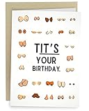 Sleazy Greetings Funny Birthday Card For Women or Men | Cheeky Boob Card For Him Her | Dirty Adult Friend Bday Card with Envelope | Tit's Your Birthday