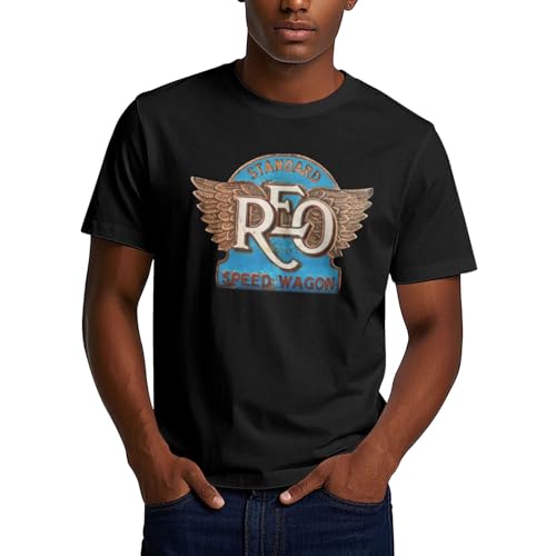 Poketen Teen Round-Neck Tee for REO Speeds Wagon T Shirt,Summer Casual Short Sleeve T Shirt X-Large Black