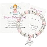 Pulsera de ángel de la guarda para pulsera de perlas, colgante de ángel, juego de regalo, caja de comunión, regalos para niñas, ángel de la guarda, amuleto de la suerte